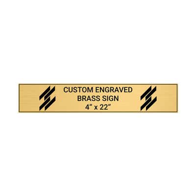 Horizontal Engraved Heavy Brass Signs 4" x 22"