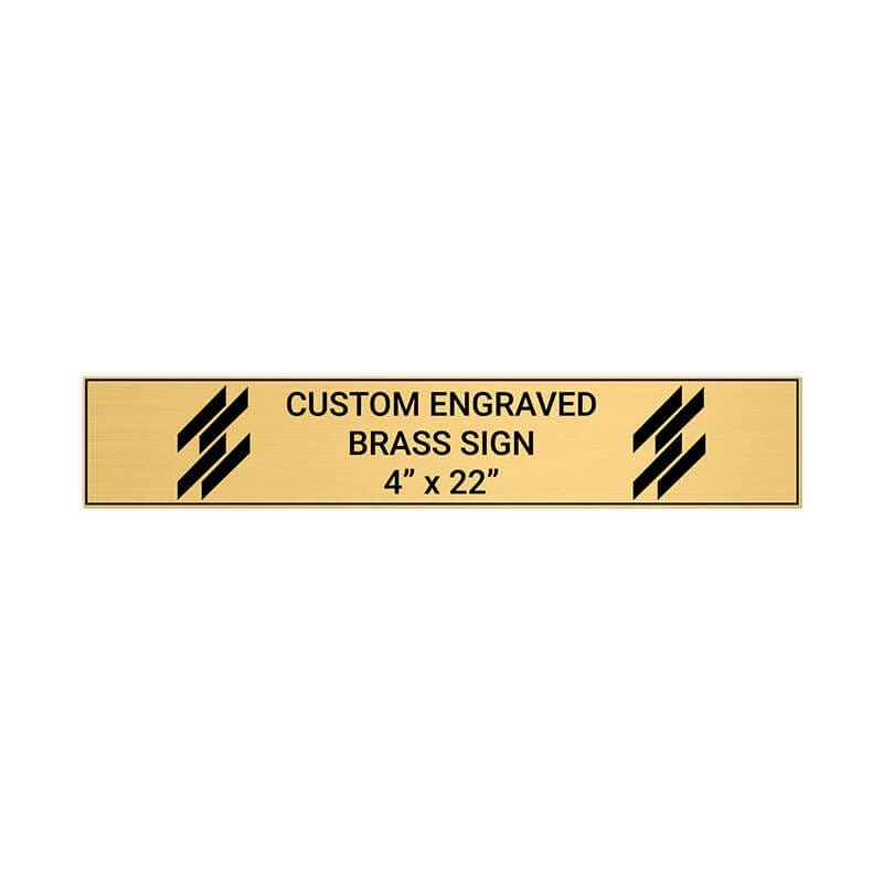 Horizontal Engraved Heavy Brass Signs 4" x 22"