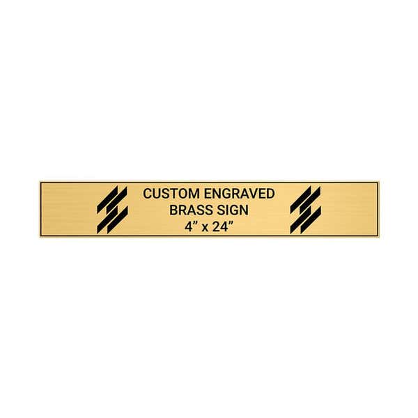 Horizontal Engraved Heavy Brass Signs 4" x 24"