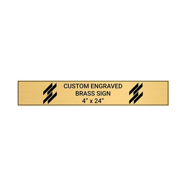 Horizontal Engraved 4" x 24" Heavy Brass Signs 