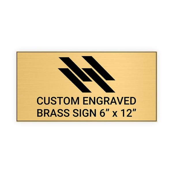 Horizontal Engraved 6" x 12" Heavy Brass Signs