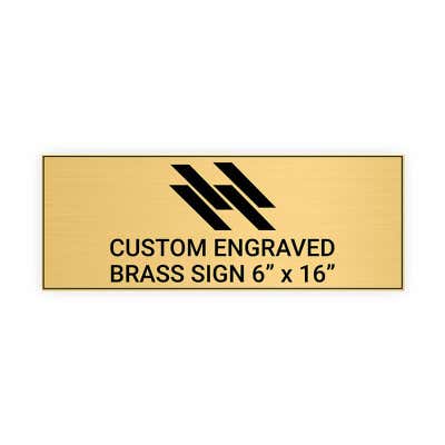 Horizontal Engraved Heavy Brass Signs 6" x 16"