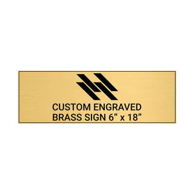 Horizontal Engraved Heavy Brass Signs 6" x 18"