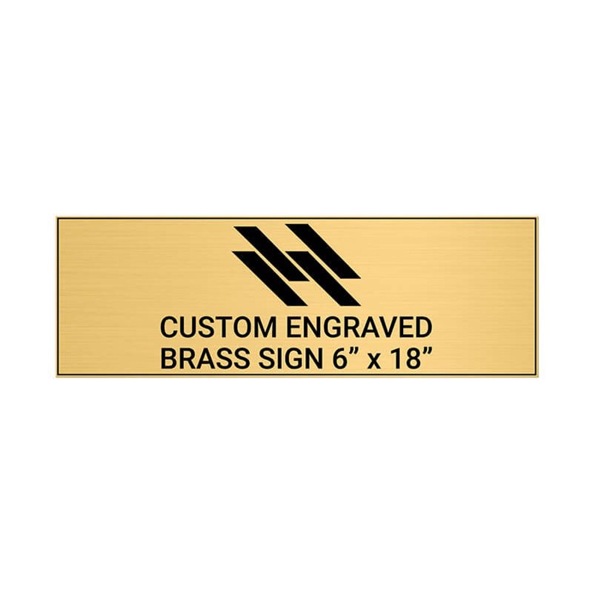 Horizontal Engraved Heavy Brass Signs 6" x 18"
