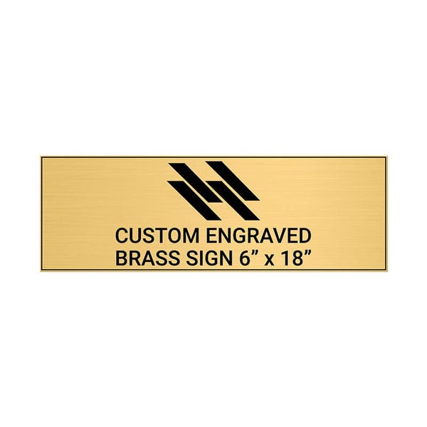 Horizontal Engraved 6" x 18" Heavy Brass Signs 