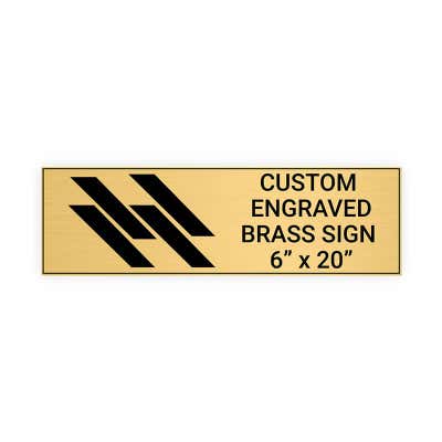 Horizontal Engraved Heavy Brass Signs 6" x 20"