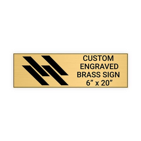 Horizontal Engraved 6" x 20" Heavy Brass Signs