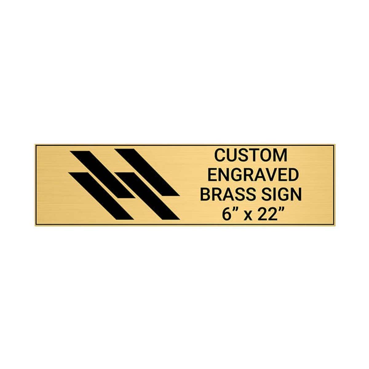 Horizontal Engraved Heavy Brass Signs 6" x 22"