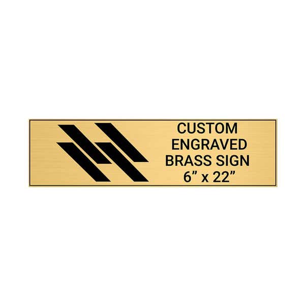 Horizontal Engraved 6" x 22" Heavy Brass Signs 