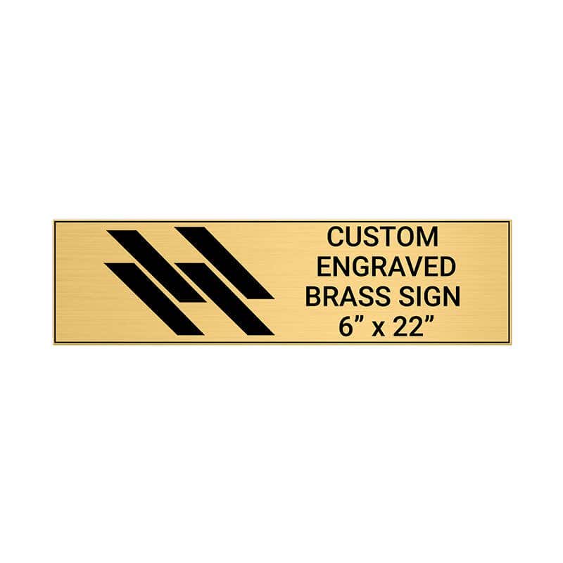 Horizontal Engraved Heavy Brass Signs 6" x 22"
