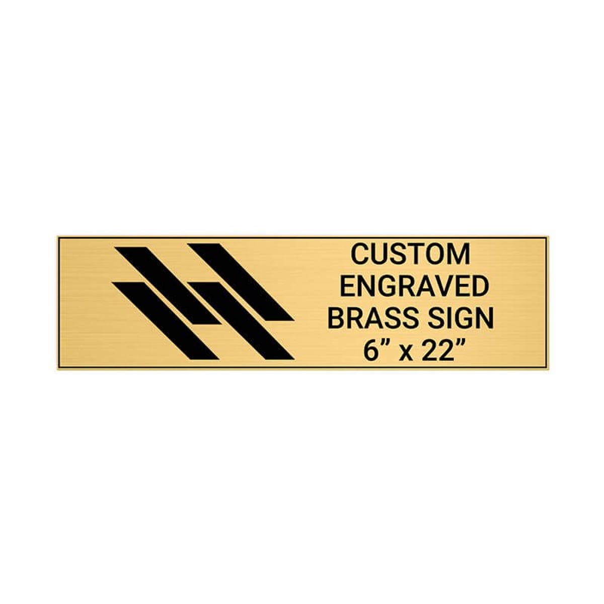 Horizontal Engraved Heavy Brass Signs 6" x 22"