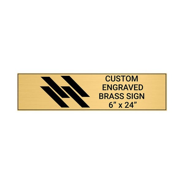 Horizontal Engraved 6" x 24" Heavy Brass Signs