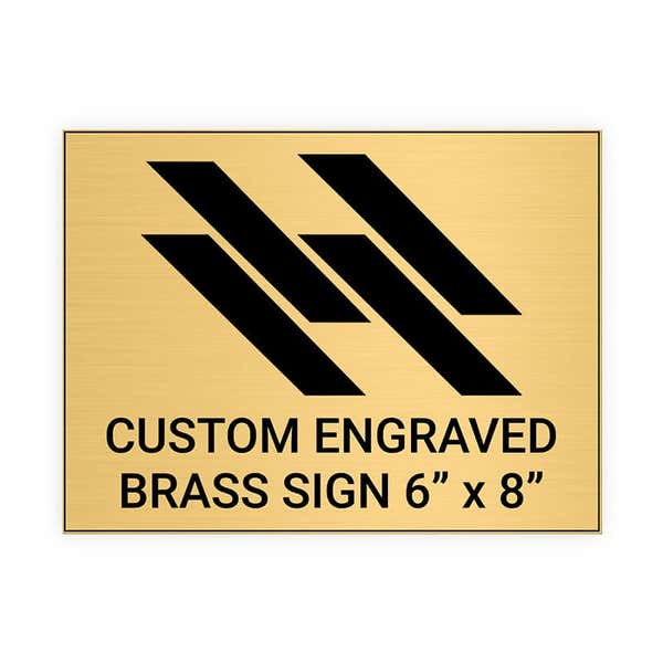 Horizontal Engraved 6" x 8" Heavy Brass Signs