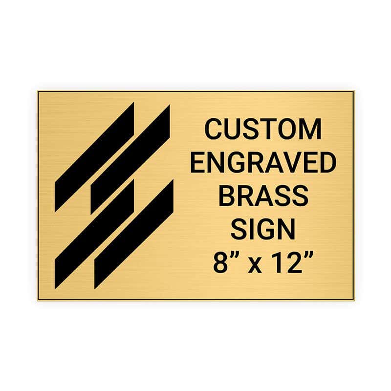 Horizontal Engraved Heavy Brass Signs 8" x 12"