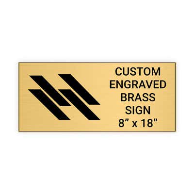 Horizontal Engraved Heavy Brass Signs 8" x 18"
