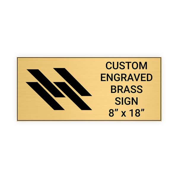 Horizontal Engraved Heavy Brass Signs 8" x 18"