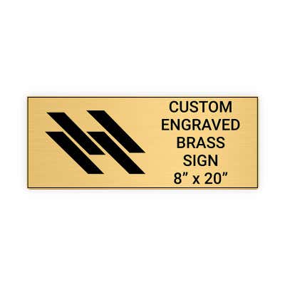 Horizontal Engraved Heavy Brass Signs 8" x 20"