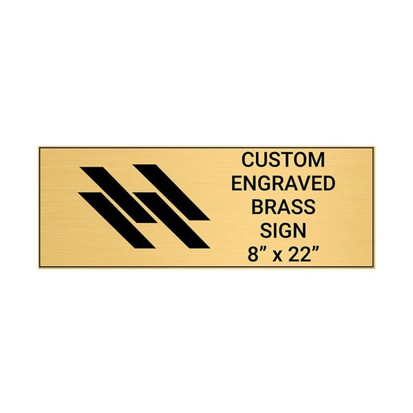 Horizontal Engraved 8" x 22" Heavy Brass Signs