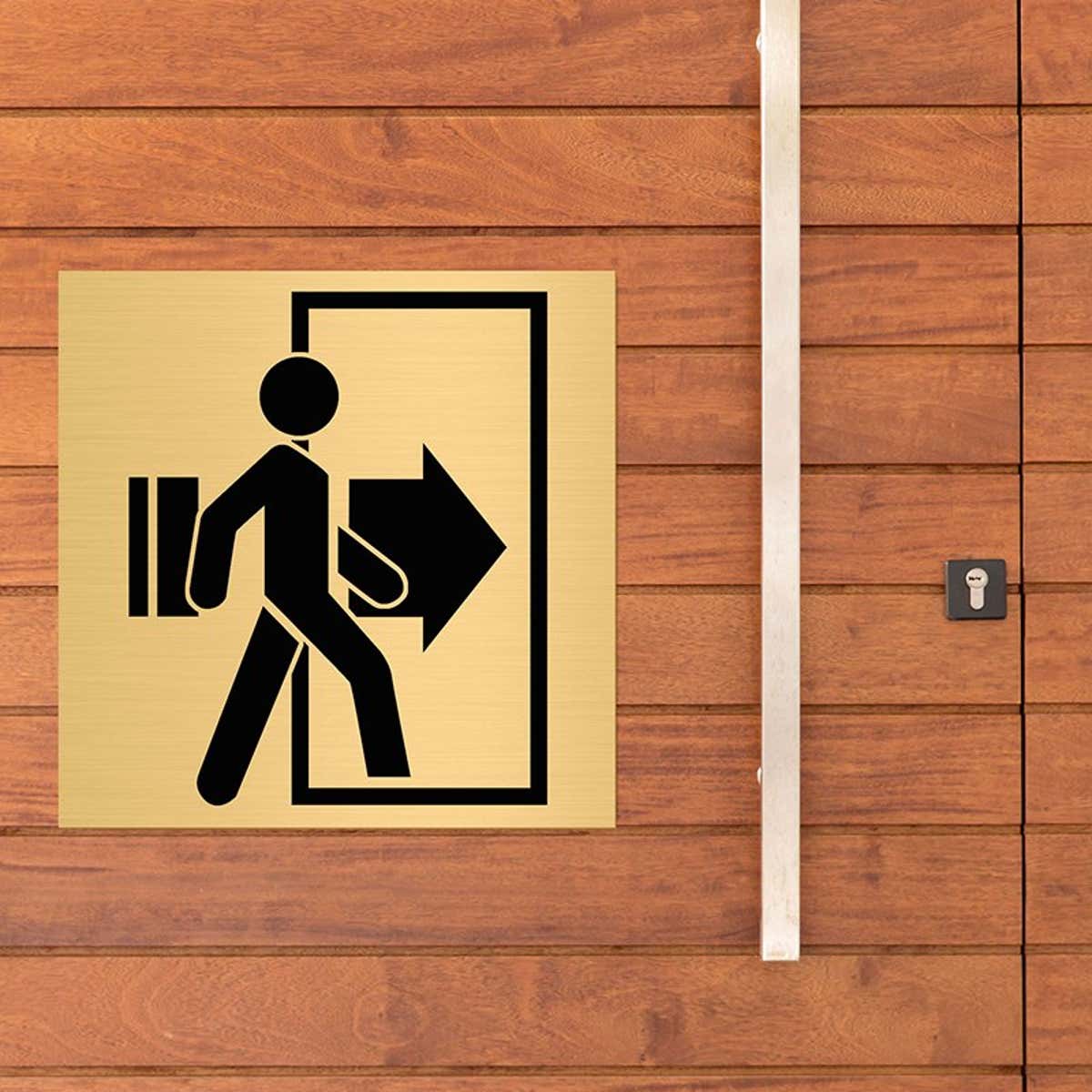 4x4 Engraved Brass Sign to Mark an Exit