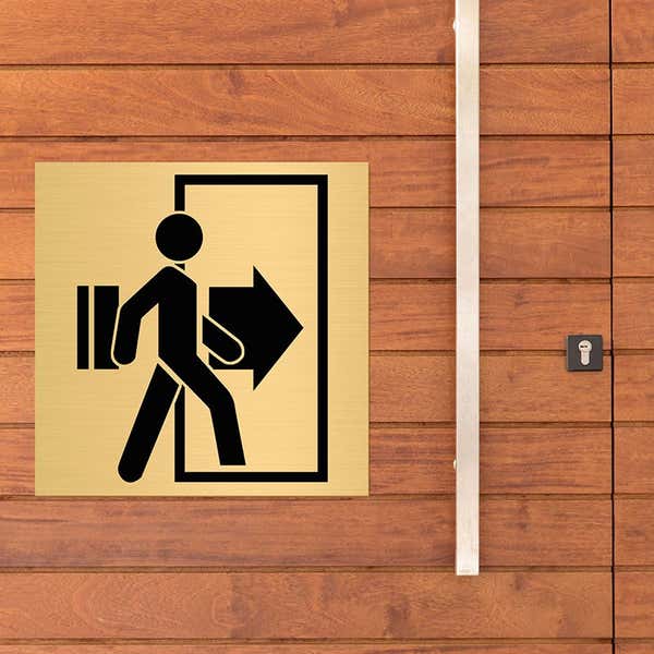 4x4 Engraved Brass Sign to Mark an Exit
