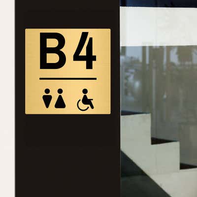 Square Engraved 8" x 8" Brass Signs - alternate view