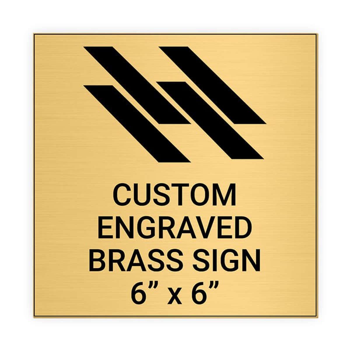 Square Engraved Heavy Brass Signs 6" x 6"