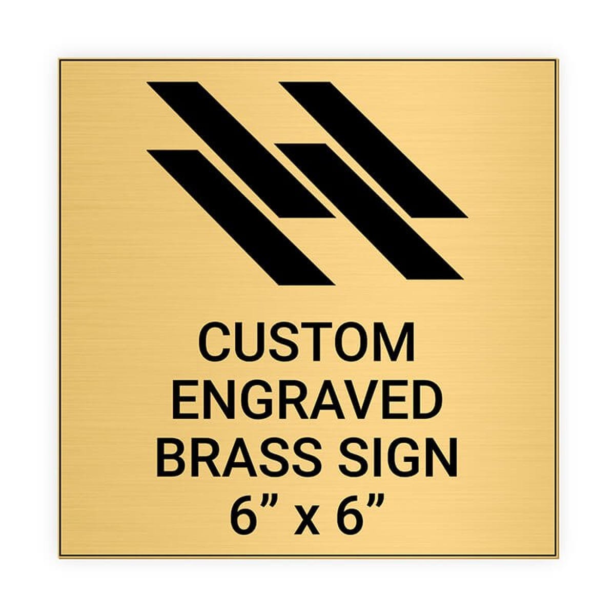 Square Engraved Heavy Brass Signs 6" x 6"