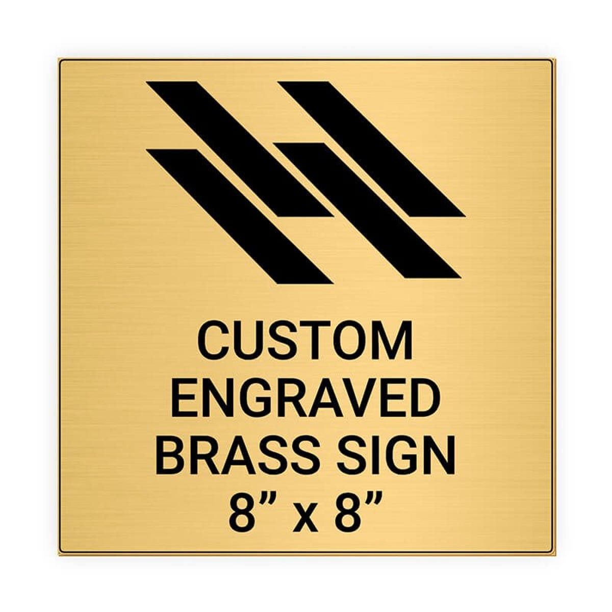 Square Engraved Heavy Brass Signs 8" x 8"