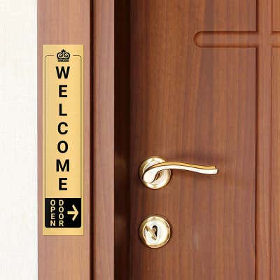 Vertical Engraved 14" x 3" Heavy Brass Signs - alternate view