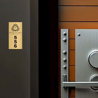 Vertical Engraved 2" x 1" Heavy Brass Signs - alternate view