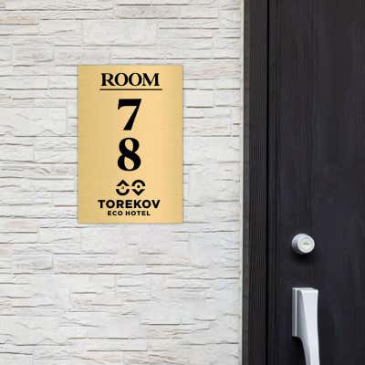 Vertical Engraved 6" x 4" Heavy Brass Signs - alternate view