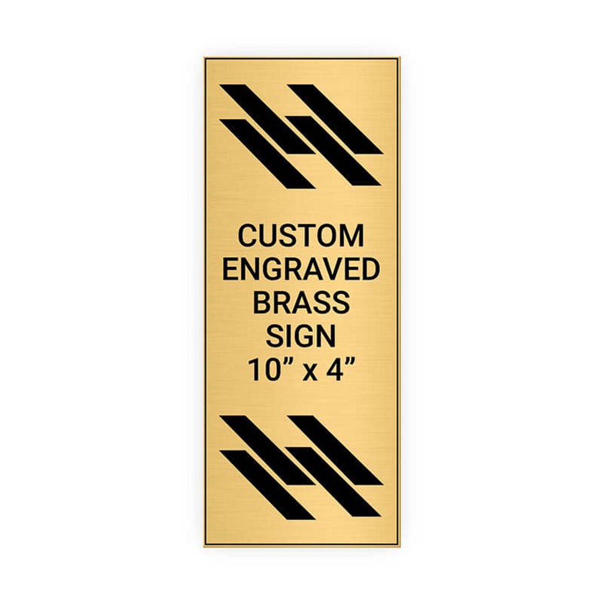 Vertical Engraved Heavy Brass Signs 10" x 4"
