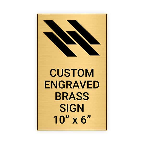 Vertical Engraved 10" x 6" Heavy Brass Signs 