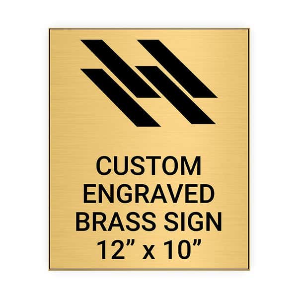 Vertical Engraved Heavy Brass Signs 12" x 10"