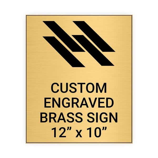 Vertical Engraved 12" x 10" Heavy Brass Signs 