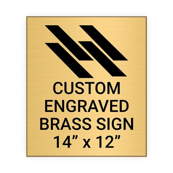 Vertical Engraved 14" x 12" Heavy Brass Signs
