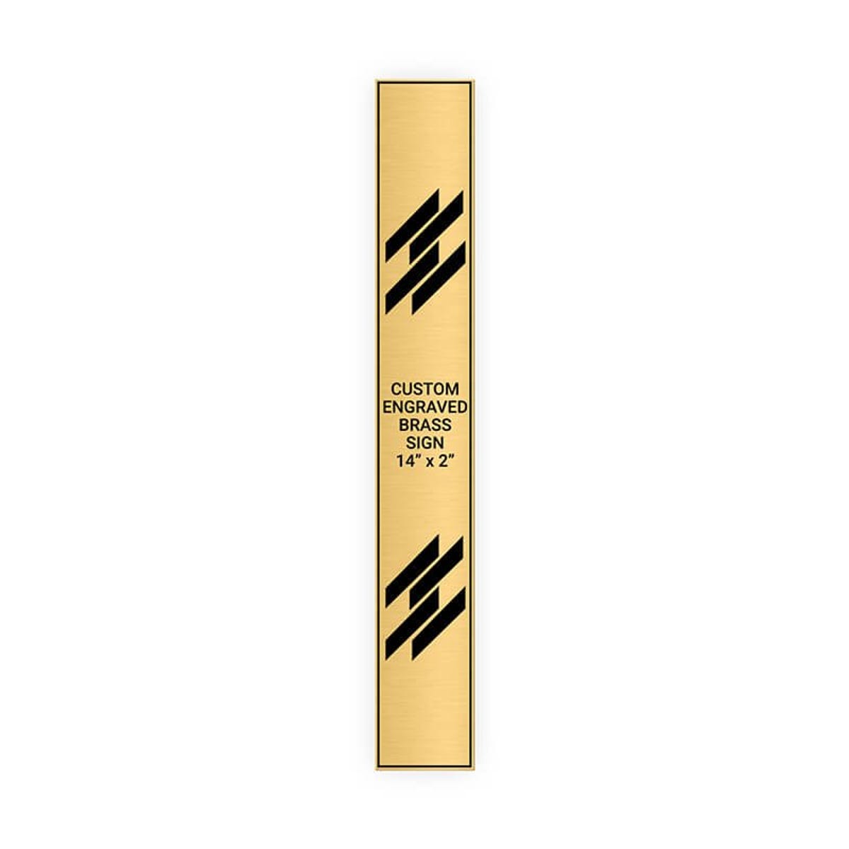Vertical Engraved Heavy Brass Signs 14" x 2"