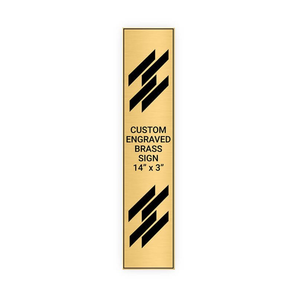 Vertical Engraved Heavy Brass Signs 14" x 3"