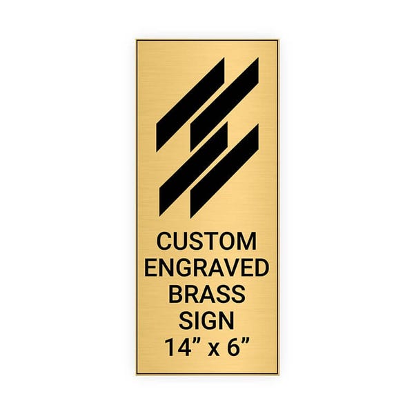 Vertical Engraved 14" x 6" Heavy Brass Signs