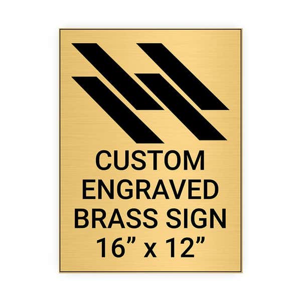 Vertical Engraved 16" x 12" Heavy Brass Signs