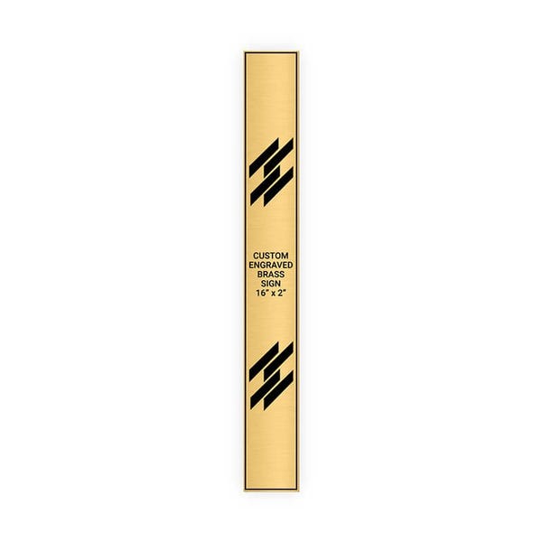 Vertical Engraved 16" x 2" Heavy Brass Signs