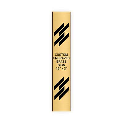 Vertical Engraved Heavy Brass Signs 16" x 3"