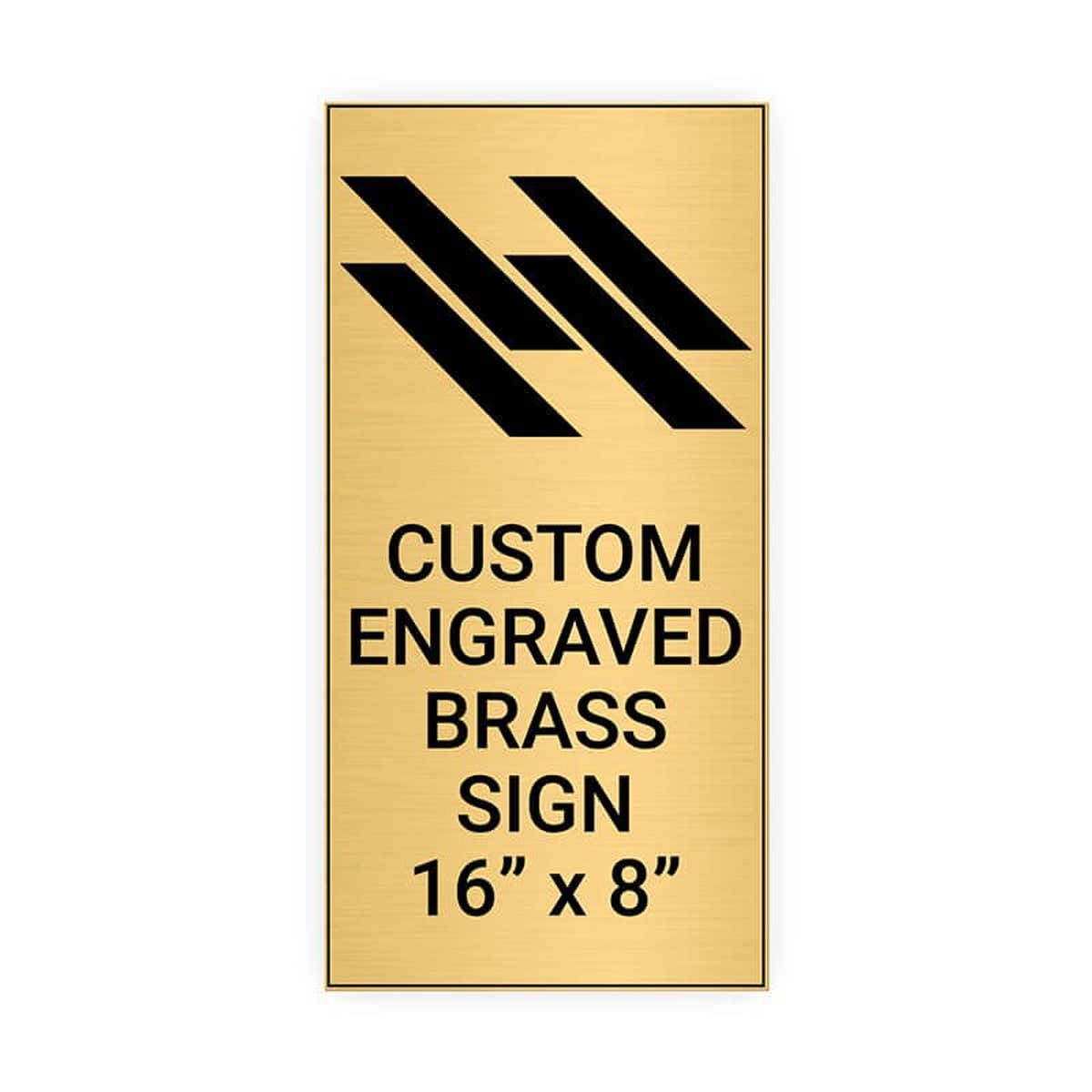 Vertical Engraved Heavy Brass Signs 16" x 8"