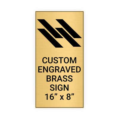 Vertical Engraved Heavy Brass Signs 16" x 8"
