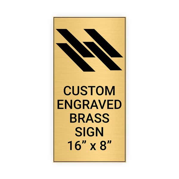 Vertical Engraved 16" x 8" Heavy Brass Signs 