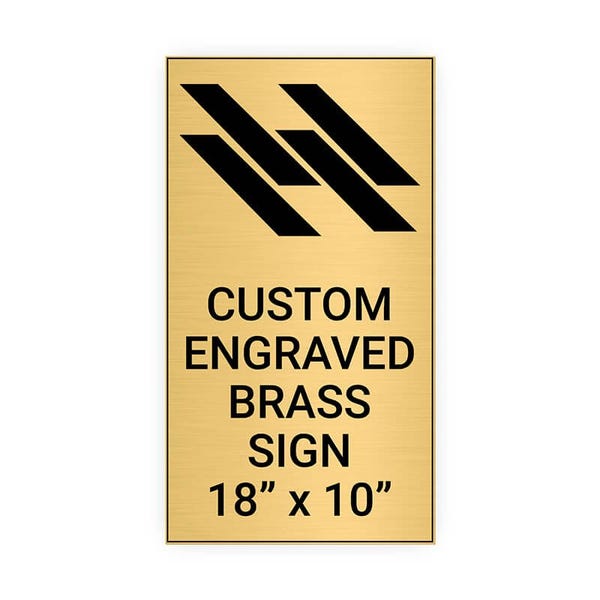 Vertical Engraved 18" x 10" Heavy Brass Signs