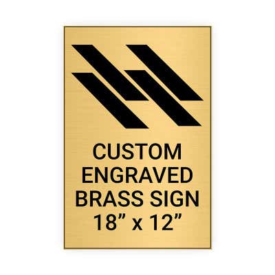 Vertical Engraved Heavy Brass Signs 18" x 12"