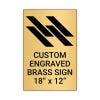 Vertical Engraved Heavy Brass Signs 18" x 12"