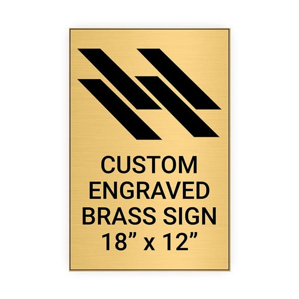 Vertical Engraved 18" x 12" Heavy Brass Signs 
