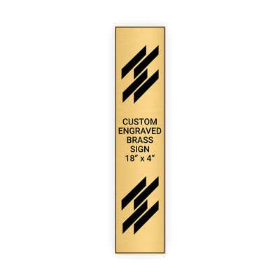 Vertical Engraved Heavy Brass Signs 18" x 4"
